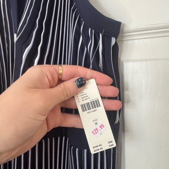 Elegant Blue and White Striped Dress - Picture 2 of 5